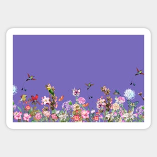 Summertime Meadow With Purple Background Sticker